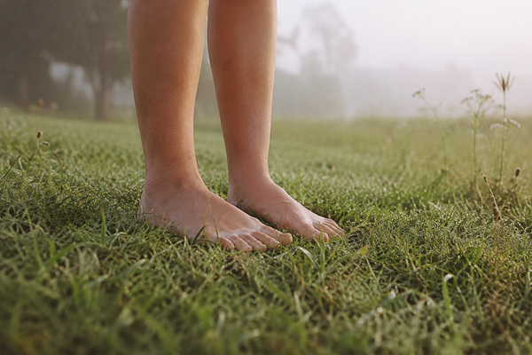 Barefoot on grass